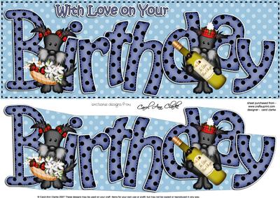 Scottie Dogs Large Dl Birthday 3D Decoupage
