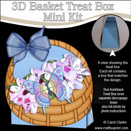 3D Butterfly & Flowers Basket Shaped Treat Box Mini Kit