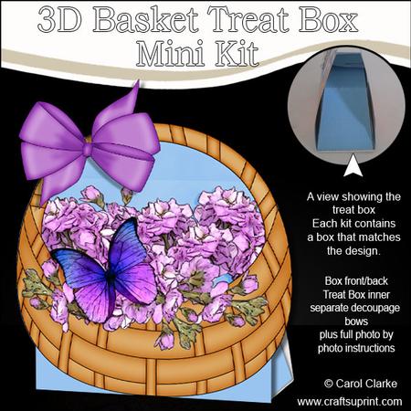 3D Butterfly & Flowers Basket Shaped Treat Box Mini Kit