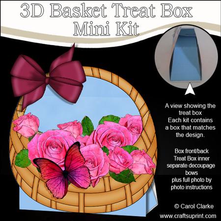3D Roses & Butterfly Basket Shaped Treat Box Mini Kit