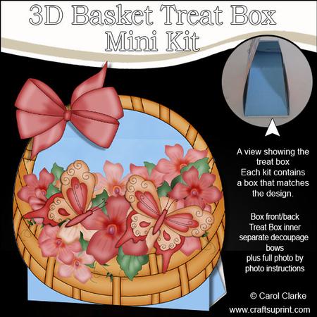 3D Violas & Butterflies Basket Shaped Treat Box Mini Kit