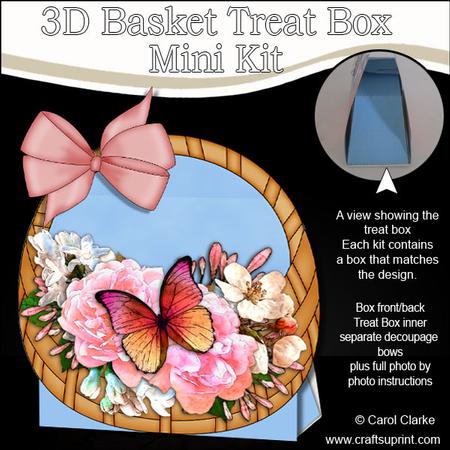 3D Pastel Flowers & Butterfly Basket Shaped Treat Box