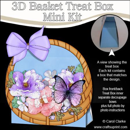 3D Summer Flowers & Butterfly Basket Shaped Treat Box