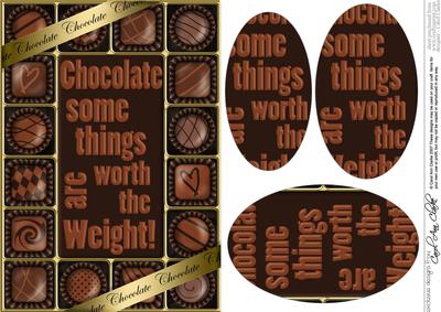 A5 Chocolate Greetings Oval Pyramage Topper