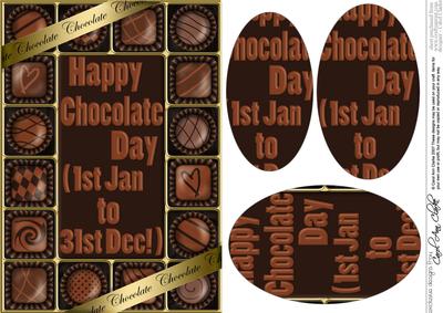 A5 Chocolate Greetings Oval Pyramage Topper