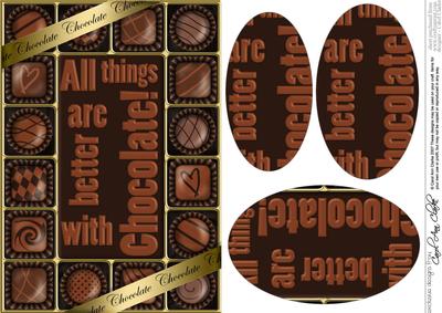 A5 Chocolate Greetings Oval Pyramage Topper