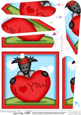 Hamish Scottie Dog's Love Heart Fan Pyramage Topper