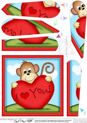 Chunky Monkey's Love Heart Fan Pyramage Topper