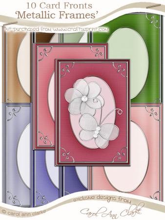 A5 'silver Metallic Frame' Card Fronts Kit - Pretty Rose Colours