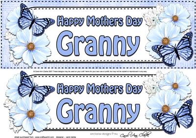 Large Dl Mothers Day Granny Floral Butterflies 3D Decoupage