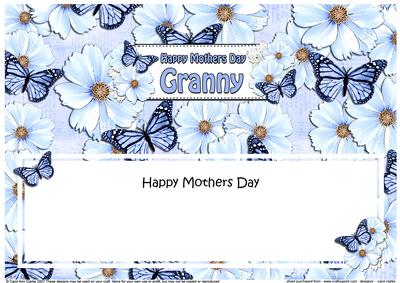Mothers Day Granny Floral Butterflies Large Dl Insert