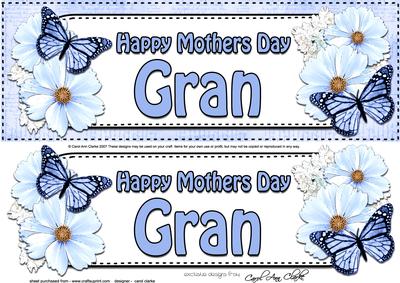 Large Dl Mothers Day Gran Floral Butterflies 3D Decoupage