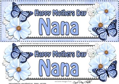 Large Dl Mothers Day Nana Floral Butterflies 3D Decoupage