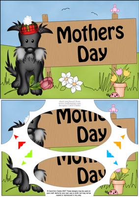 A5 Hamish Scottie Dog Mothers Day Scallop Corners and Pyrama