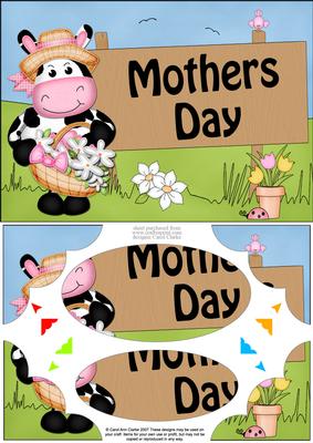 A5 Milly Moo Cow Mothers Day Scallop Corners and Pyrama