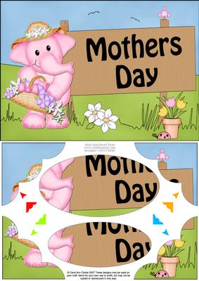 A5 Lola Elephant Mothers Day Scallop Corners and Pyrama