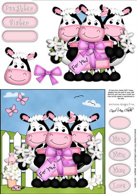 Milly Moo Cow & Friends Quick Card & 3D Decoupage