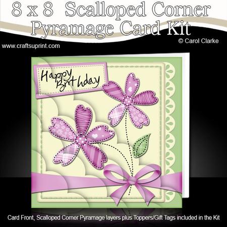 8 x 8 Patchwork Flowers & Lace Scalloped Corner Kit