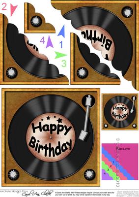Birthday Record Scallop Corner Side Stacker Topper