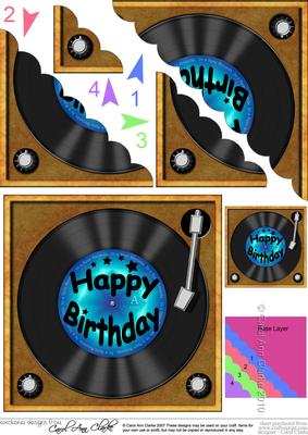 Birthday Record Scallop Corner Side Stacker Topper