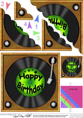 Birthday Record Scallop Corner Side Stacker Topper
