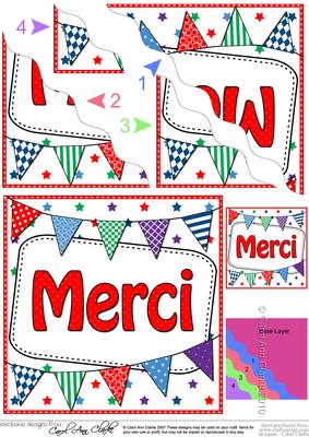 French Thank You Bunting Wavy Corner Stacker