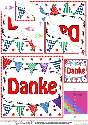 German Thank You Bunting Wavy Corner Stacker