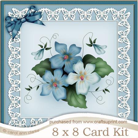8 x 8 Pretty Viola on Lace Kit with 3D Decoupage