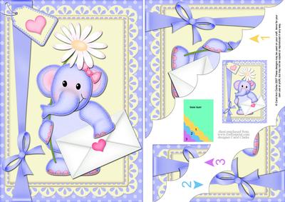 A5 Lola Elephant's Letter Scallop Corner Stacker