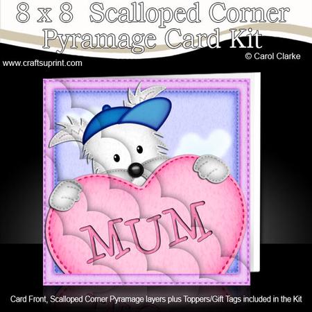 8 x 8 Jock Westie's Heart for Mum Scalloped Corner Kit