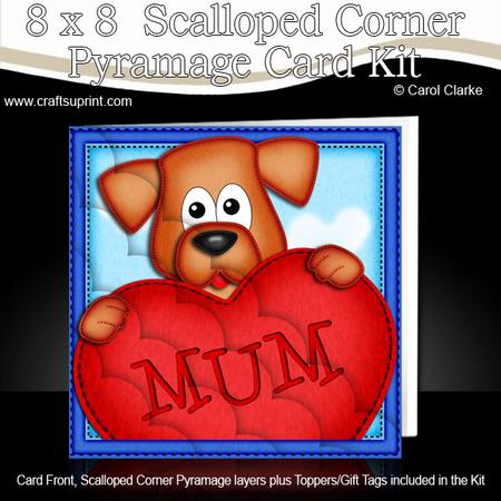8 x 8 Rusty Dog's Heart for Mum Scalloped Corner Kit