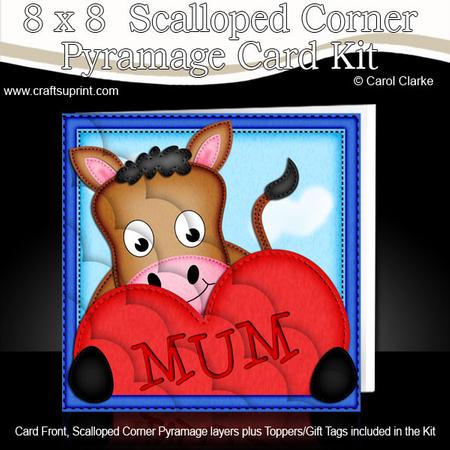 8 x 8 Gigi Horse's Heart for Mum Scalloped Corner Kit