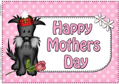 A4 Hamish Scottie Dog Polka Dots Mothers Day Card Topper