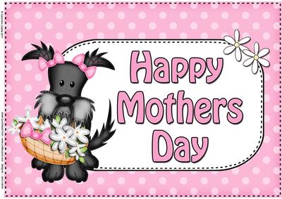 A4 Maisie Scottie Dog Polka Dots Mothers Day Card Topper