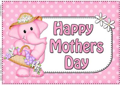 A4 Lola Elephant Polka Dots Mothers Day Card Topper