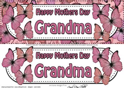 Large Dl Mothers Day Grandma Butterflies 3D Decoupage