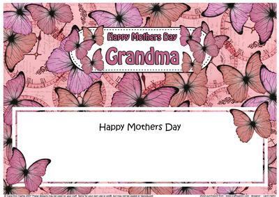 Mothers Day Grandma Butterflies Large Dl Matching Insert
