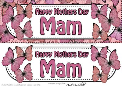 Large Dl Mothers Day Mam Butterflies 3D Decoupage