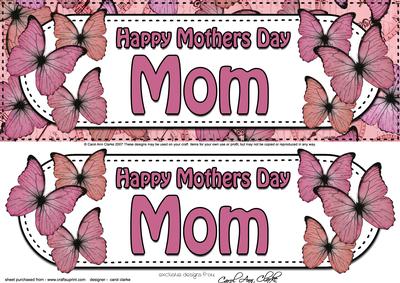 Large Dl Mothers Day Mom Butterflies 3D Decoupage