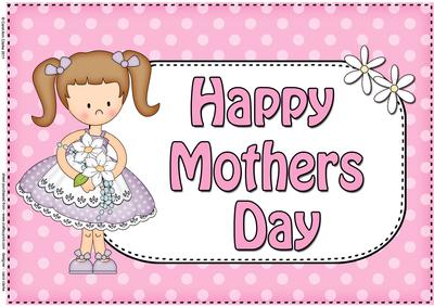 A4 Girlz Liz Polka Dots Mothers Day Card Topper