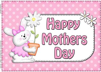 A4 Little Bunny Polka Dots Mothers Day Card Topper