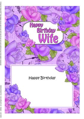 5x7 Birthday Wife Time for Roses Matching Insert