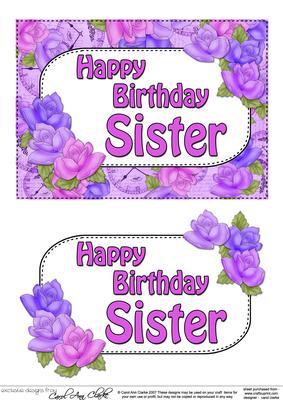 5x7 Birthday Sister Time for Roses 3D Decoupage