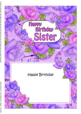 5x7 Birthday Sister Time for Roses Matching Insert