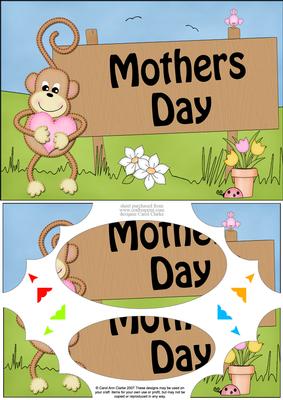 A5 Chunky Monkey Mothers Day Scallop Corners and Pyramage