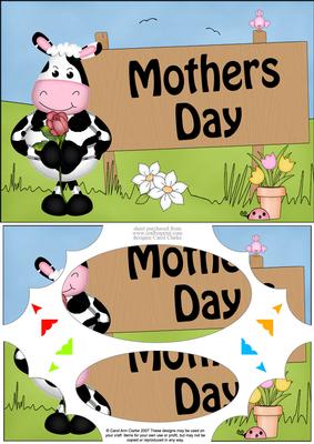 A5 Milly Moo Cow Mothers Day Scallop Corners and Pyramage