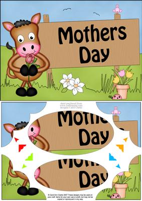 A5 Gigi Horse Mothers Day Scallop Corners and Pyramage