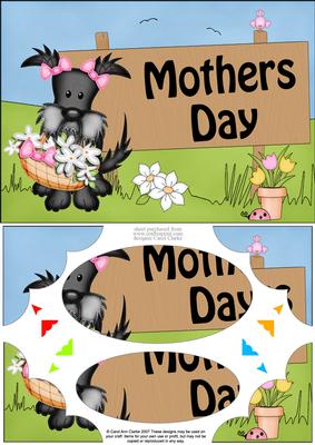 A5 Maisie Scottie Dog Mothers Day Scallop Corners & Pyramage