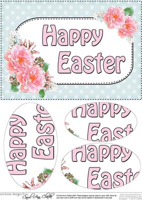 A5 Floral Bouquet Easter Oval Pyramage Topper