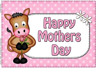 A4 Gigi Horse Polka Dots Mothers Day Card Topper